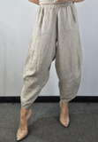 Beige Asymmetrical Top And Balloon Trouser-2 Options Available