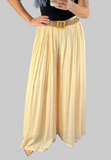 34/A/B/C.Pleated Wide Leg Trousers With Belt- 3 Options Available