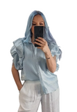 3/A.Sheer Ruffle Sleeve Blouse-2 Options Available