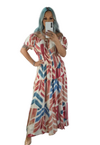 14/A.Abstract Print Off-Shoulder Maxi Dress- 2 Options Available