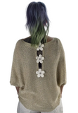 82.Gold Knit Flower Detailed Jumper