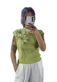 22/A.3D Flower Embellished Sleeveless Knit Top