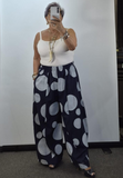 I.D Navy Polka Dot Balloon Trousers