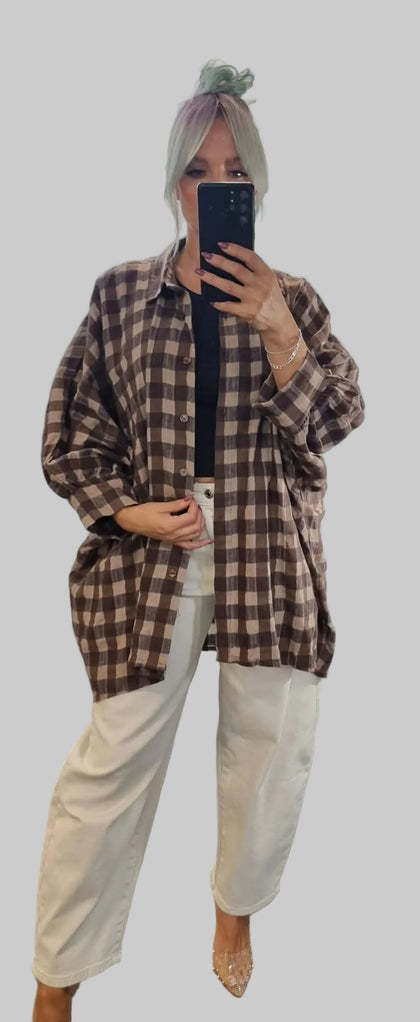 Brown Checkered Shirt
