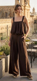 Oyster or Chocolate 2 Piece Trouser Set